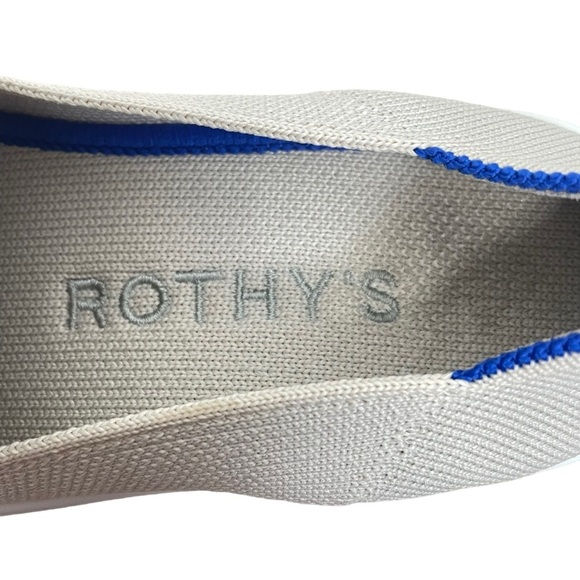 Rothy's Cream and Blue Slip-On Sneakers - Picture 5 of 9